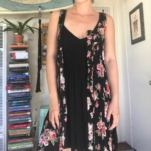 Floral black  maxi vest 